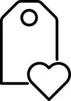 linha arte ilustração do coração tag ícone. vetor