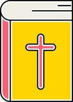vermelho e amarelo Bíblia livro ícone ou símbolo. vetor