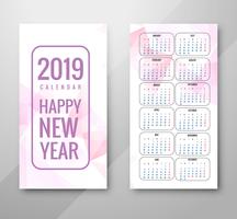 Ano de 2019, Calendar Design vetor