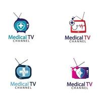 design de vetor de ícone de logotipo médico de televisão
