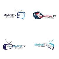 design de vetor de ícone de logotipo médico de televisão