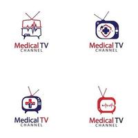 design de vetor de ícone de logotipo médico de televisão