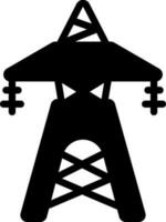 sólido ícone para transmissão torre vetor