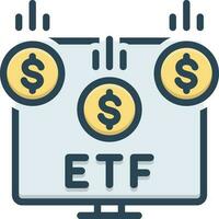 cor ícone para etf vetor