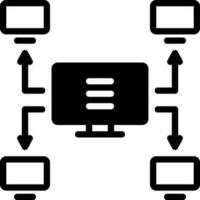 sólido ícone para multicast vetor