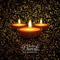 Feliz diwali diya óleo lâmpada festival brilha fundo vetor