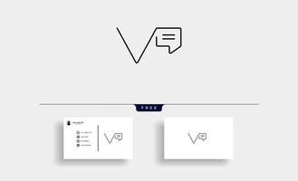 letra v chat ilustração em vetor modelo de design de logotipo