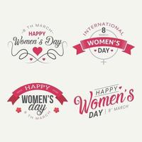 feliz dia das mulheres emblema emblema para cartão de felicitações vetor