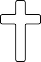 Preto fino linha arte cristão Cruz símbolo ou ícone. vetor