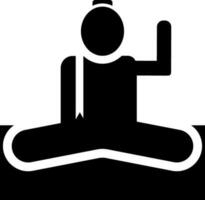 glifo meditação ícone ou símbolo. vetor