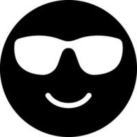 ilustração do óculos ou legal emoji face personagem glifo ícone. vetor