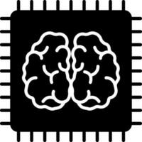 robótico cérebro lasca ícone ou símbolo. vetor