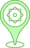 esfregar el hizb localização ponto ícone dentro verde e branco cor. vetor
