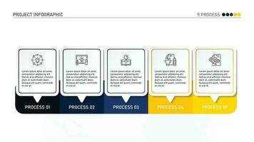 infográfico processo Projeto com ícones e 5 opções ou passos. vetor