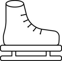 Preto linear estilo gelo patinação sapatos ícone. vetor