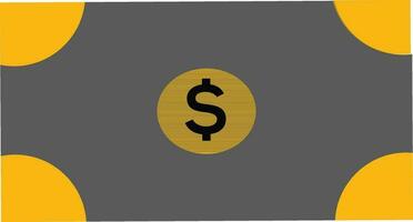 dólar dinheiro ícone dentro amarelo e cinzento cor. vetor