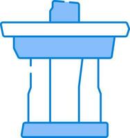 azul e branco inuit monumento ícone dentro plano estilo. vetor