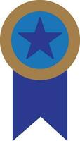 azul Estrela com medalha ícone dentro plano estilo. vetor