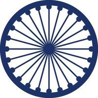 azul ilustração do ashoka chakra plano ícone. vetor