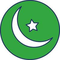 islâmico símbolo verde volta ícone dentro plano estilo. vetor