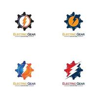 ilustração do modelo de logotipo de vetor de engrenagem elétrica