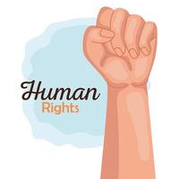direitos humanos com design de vetor de punho para cima