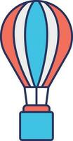 laranja e azul ilustração do quente ar balão flutuando ícone. vetor