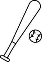 ilustração do beisebol com bastão ícone dentro Preto contorno. vetor
