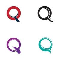 letra q elementos de modelo de design de ícone de logotipo vetor