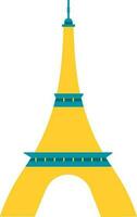 cerceta e amarelo ilustração do eiffel torre ícone. vetor