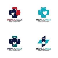 logotipo de vetor de máscara de proteção facial