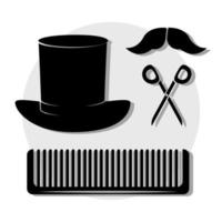 conjunto de barbearia vetor