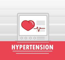 hipertensão monitorando batimentos cardíacos vetor