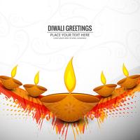 Feliz diwali diya óleo lâmpada festival fundo ilustração vetor