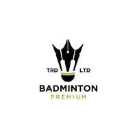 ícone do logotipo da caneta de badminton ilustração premium vetor
