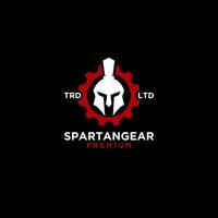 sparta gear logo icon ilustração premium vetor