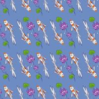 ilustração em vetor koi fish seamless pattern