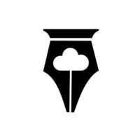 nuvem caneta vetor ícone logotipo ilustração design