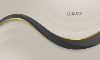 dourado linhas luxo em creme cor fundo. elegante realista papel cortar estilo 3d vetor