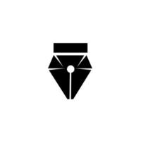 caneta de conceito de logotipo de escritor de luxo com design de ilustração de logotipo de vetor de diamante brilhante