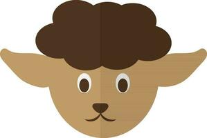 ilustração do ovelha face ícone para lã conceito dentro metade sombra. vetor