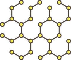 amarelo molécula plano ícone ou símbolo. vetor