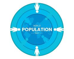 modelo de papel do círculo do dia da população mundial vetor