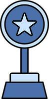 isolado troféu ícone ou símbolo dentro azul cor. vetor