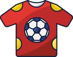 futebol bola impressão camiseta colorida ícone. vetor