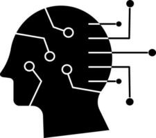 isolado artificial inteligência ícone dentro glifo estilo. vetor