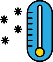 azul e Preto frio termômetro ícone ou símbolo. vetor
