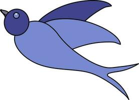 mosca andorinha desenho animado ícone dentro azul cor. vetor
