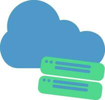 nuvem servidor ícone dentro verde e azul cor. vetor