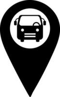 mapa PIN com ônibus estação localização ícone ou símbolo. vetor